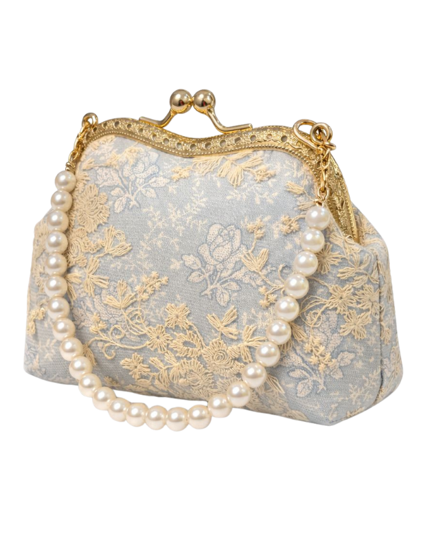 Blue Mini Vintage Style Lace Bag