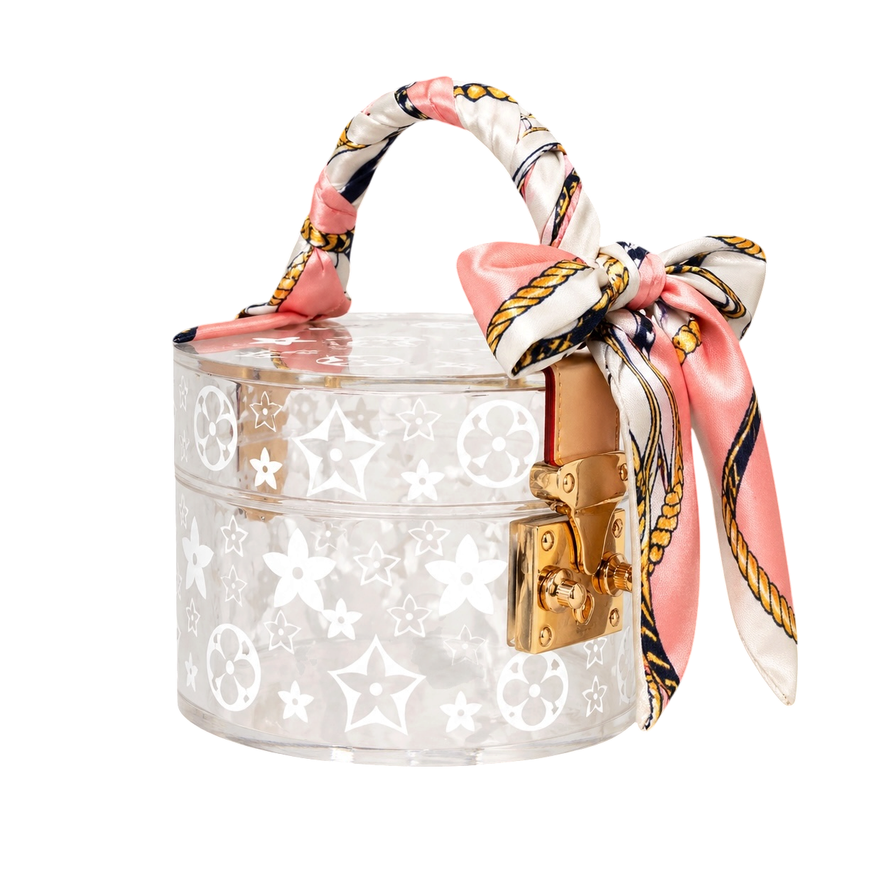 Clear Scarf-Handle Vanity Mini Bag