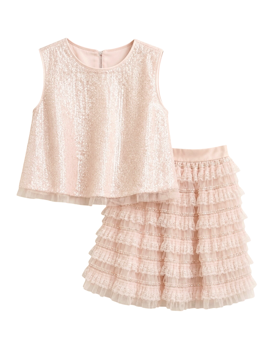 Pink Lumière Skirt & Top Set
