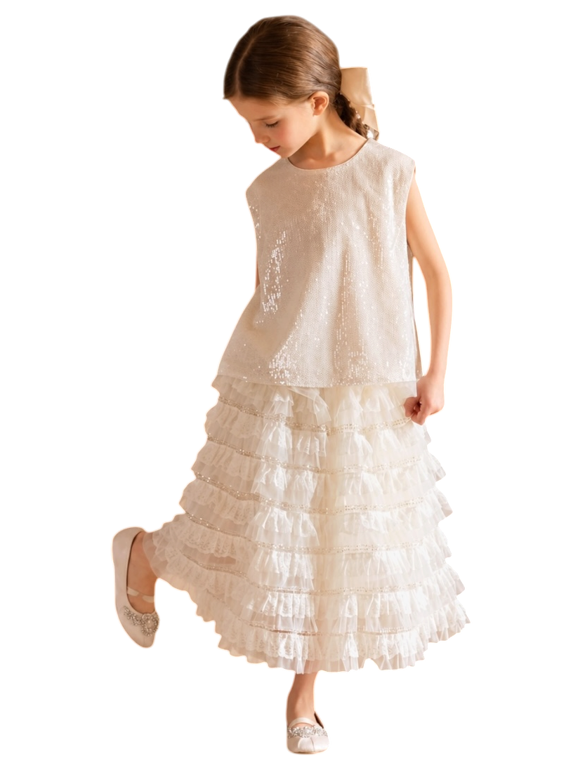 Ivory Lumière Skirt & Top Set