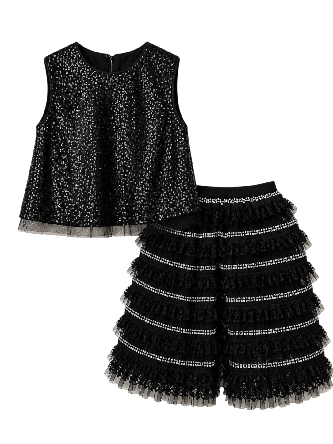 Black Lumière Skirt & Top Set