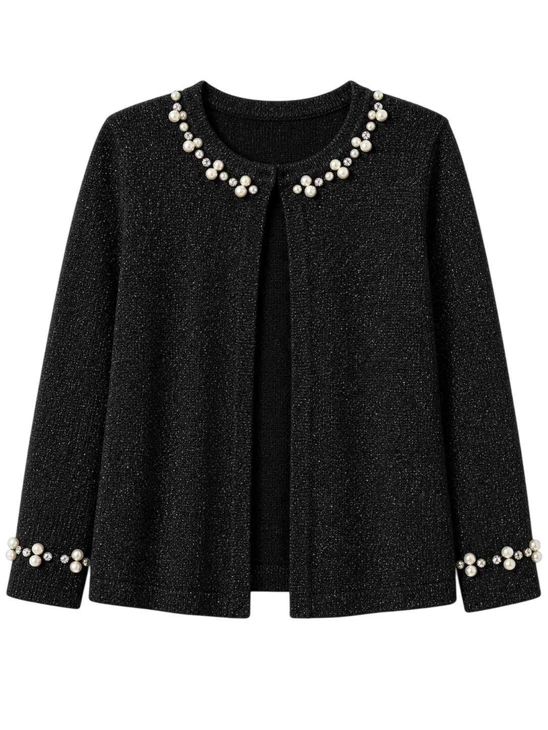 Black Cardigan with pearls