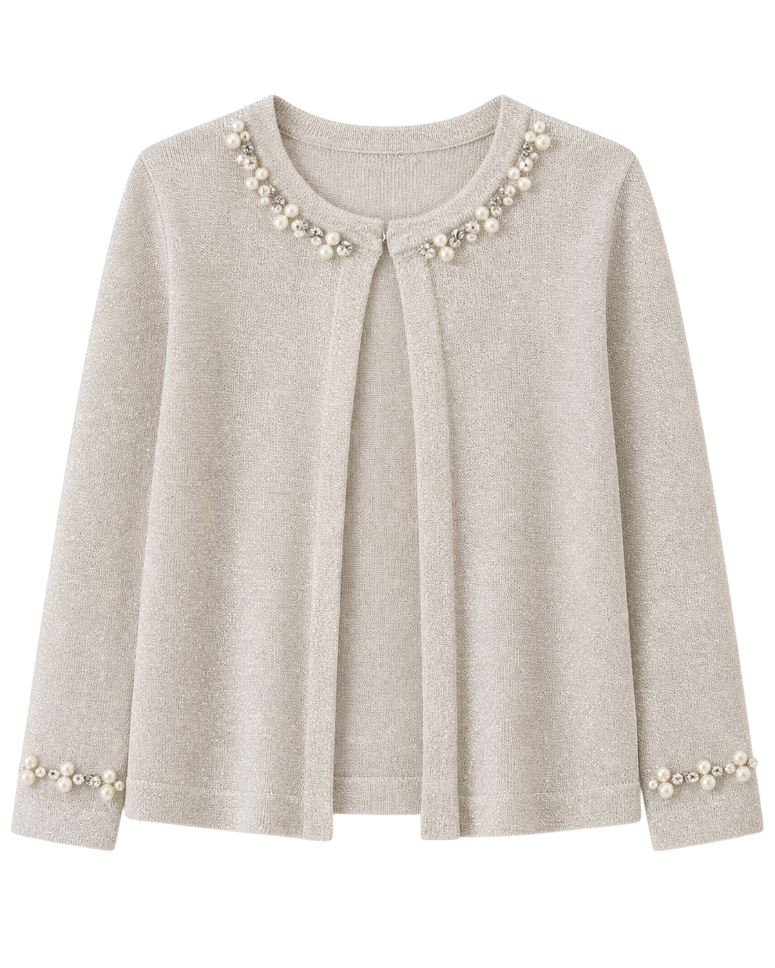Lavender Cardigan with pearls