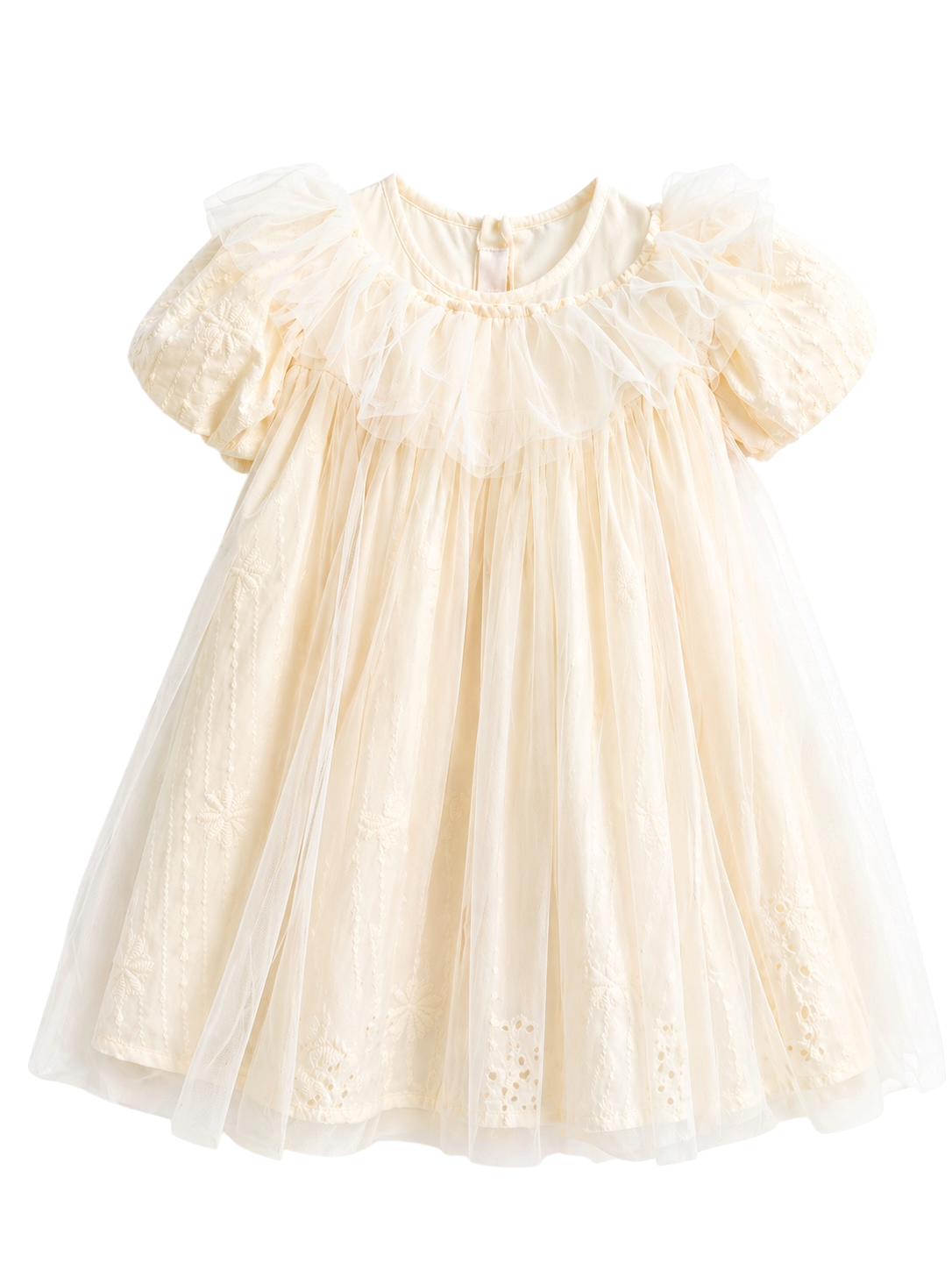 Toddler Soft Collar Tulle Dress