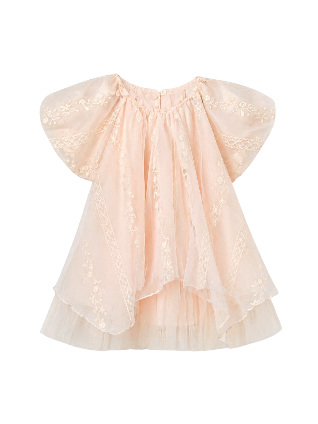 Peach Layers Tulle Dress
