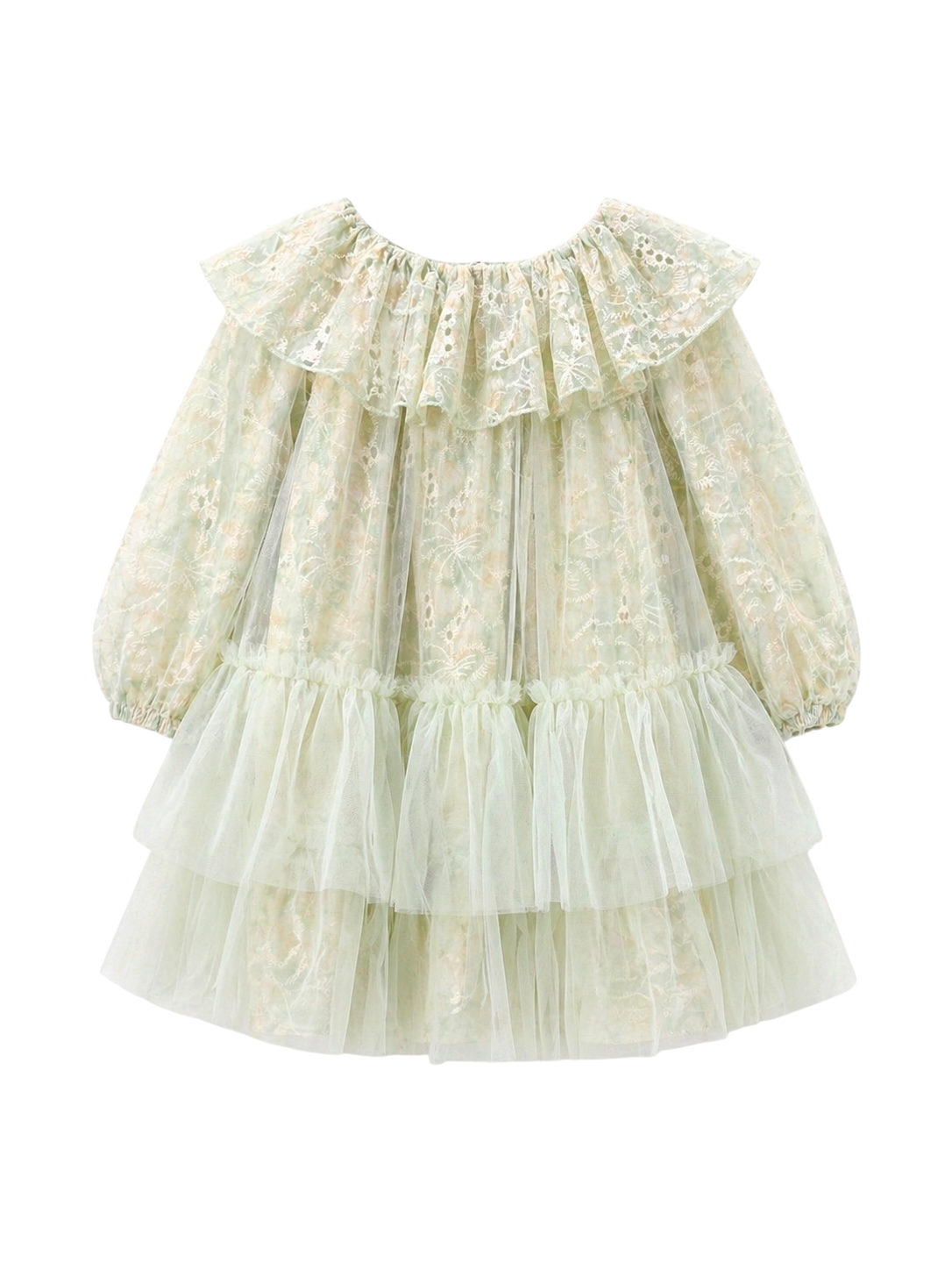Green Enchanted Lace Tiered Dress