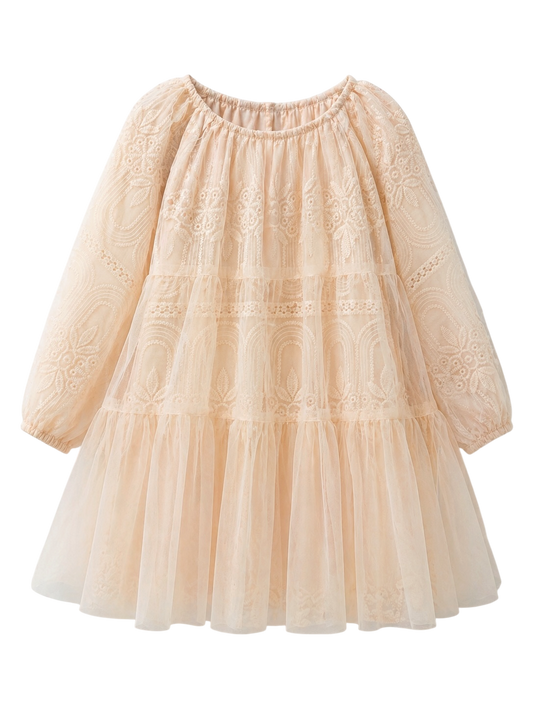 Pink/Ivory Vintage Lace Collar Dress