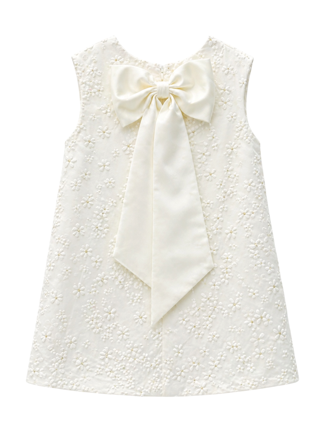 Floral Embroidered With Bow Dress