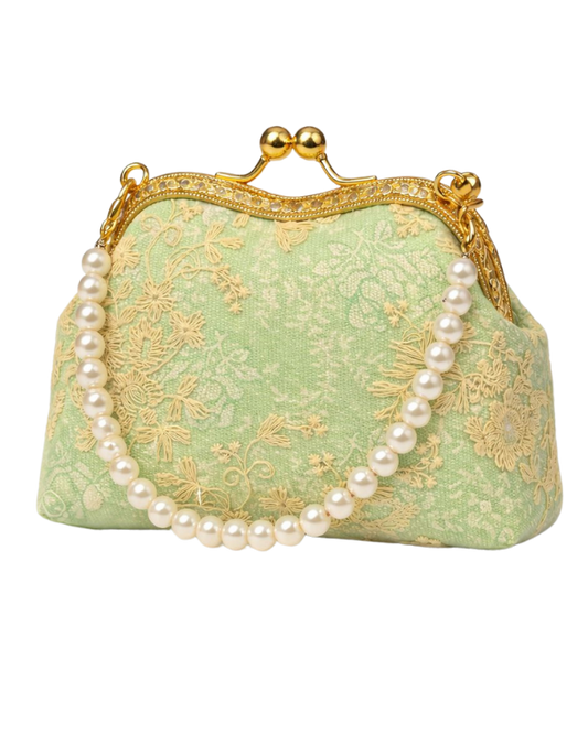 Green Mini Vintage Style Lace Bag