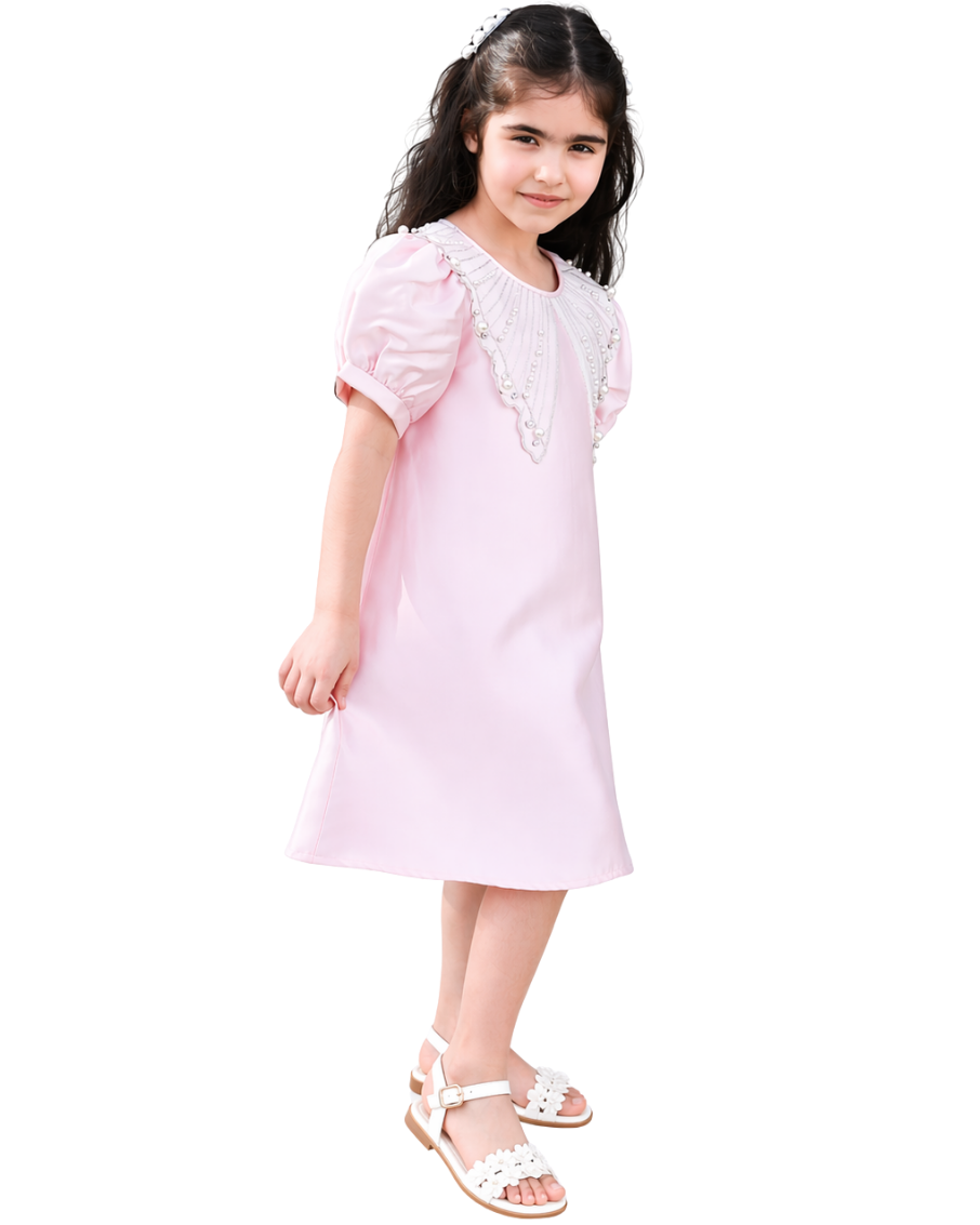 Satin Butterfly with Pearl Dress