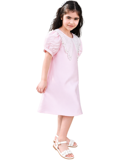 Satin Butterfly with Pearl Dress
