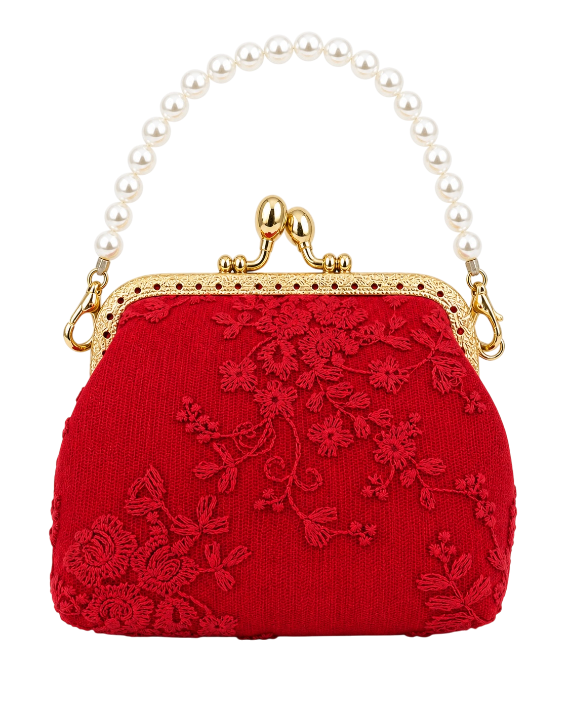 Red Mini Vintage Lace Bag