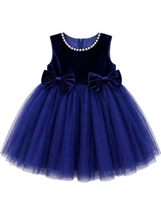 Royal Navy Velvel Pearl Tulle Dress