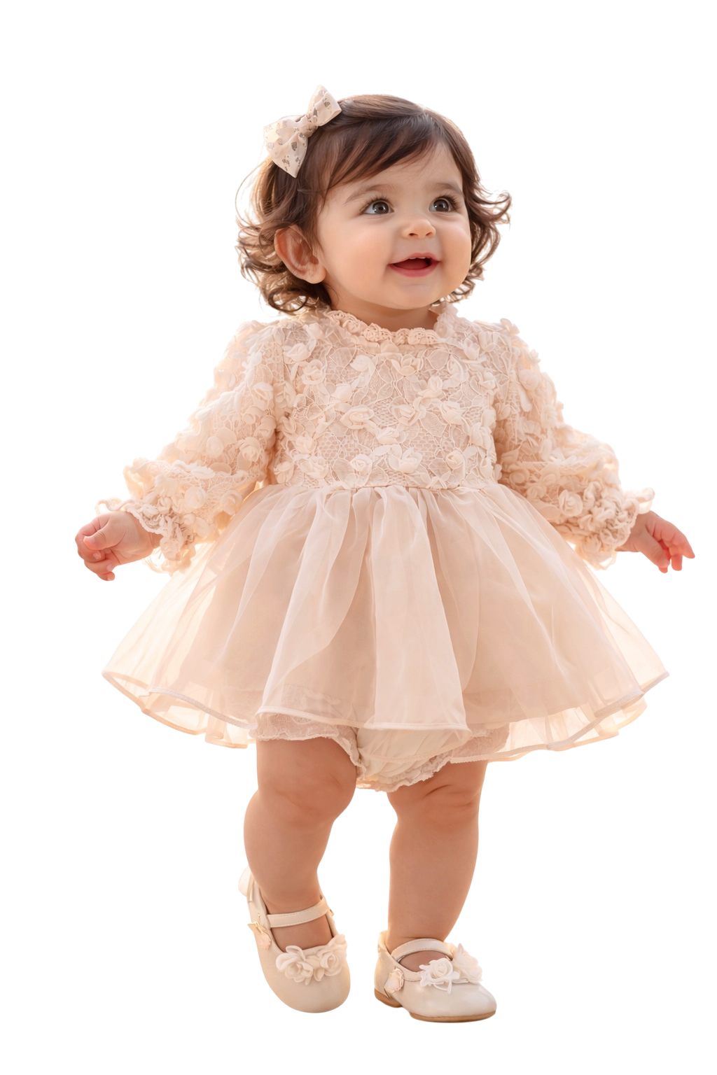 Ivory Lace Baby Romper Dress