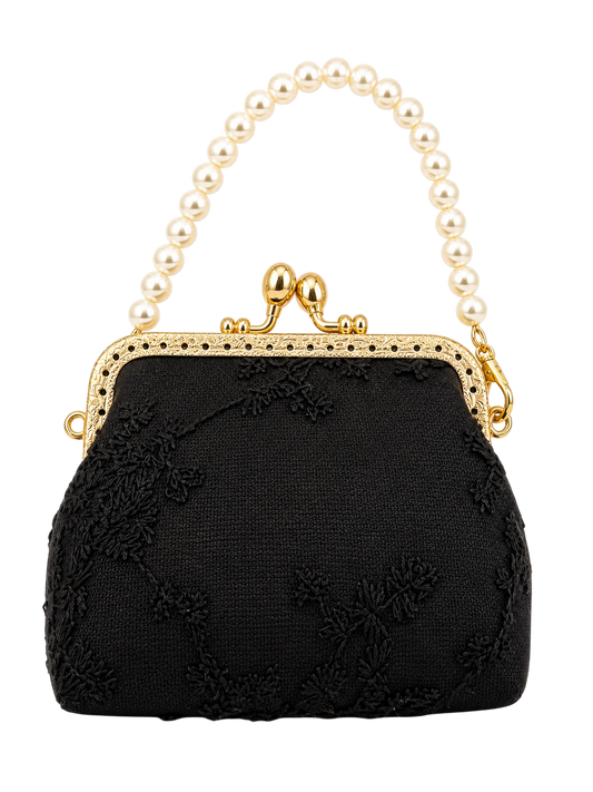 Black Mini Vintage Lace Bag