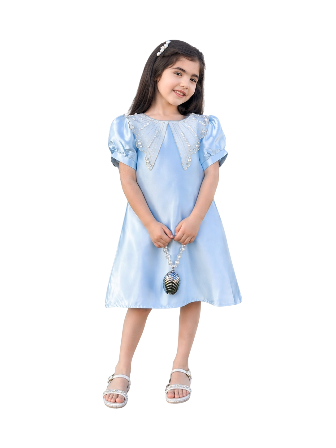 Satin Butterfly with Pearl Dress