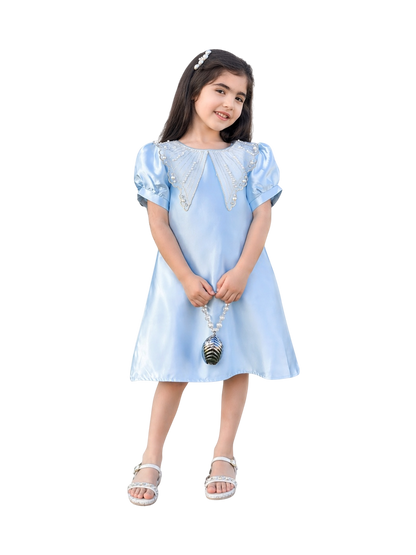 Satin Butterfly with Pearl Dress