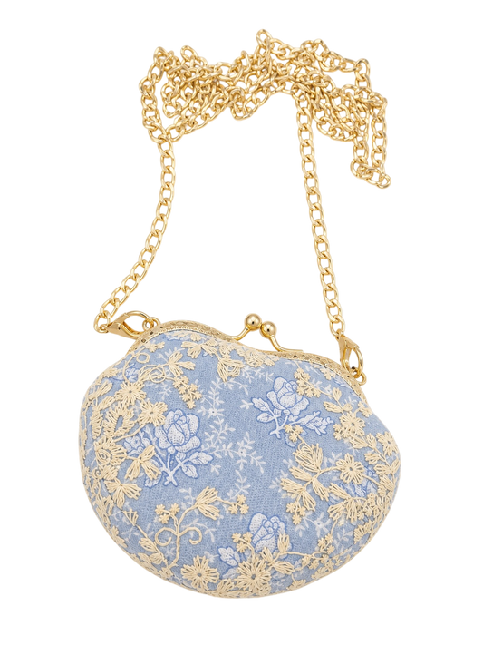 Blue Mini Heart Vintage Bag