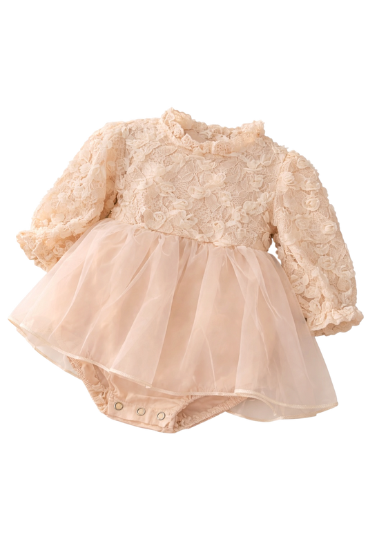 Ivory Lace Baby Romper Dress