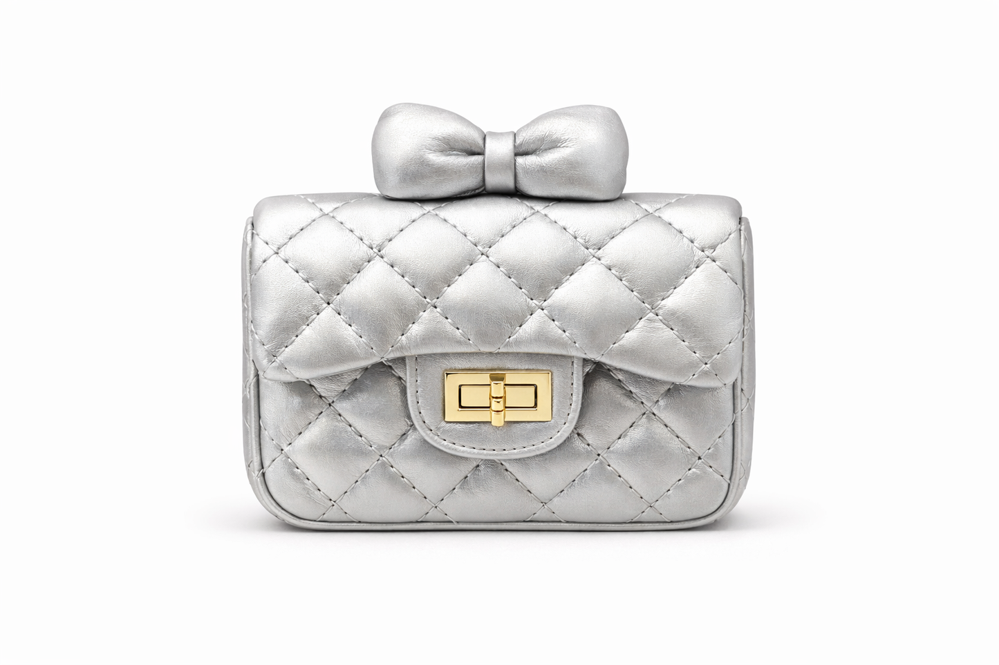 Bag With Top Bow - Silver