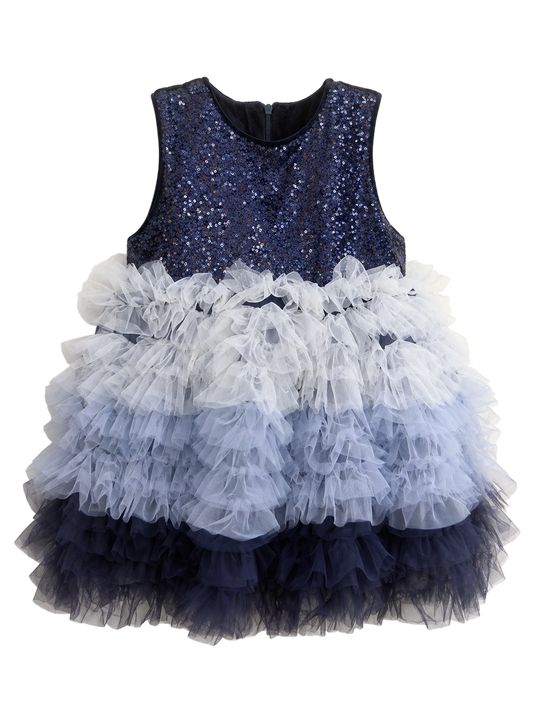 Midnight Sparkle Ruffle Dress