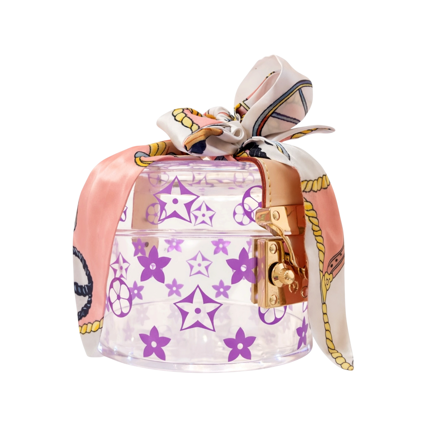 Clear Scarf-Handle Vanity Mini Bag