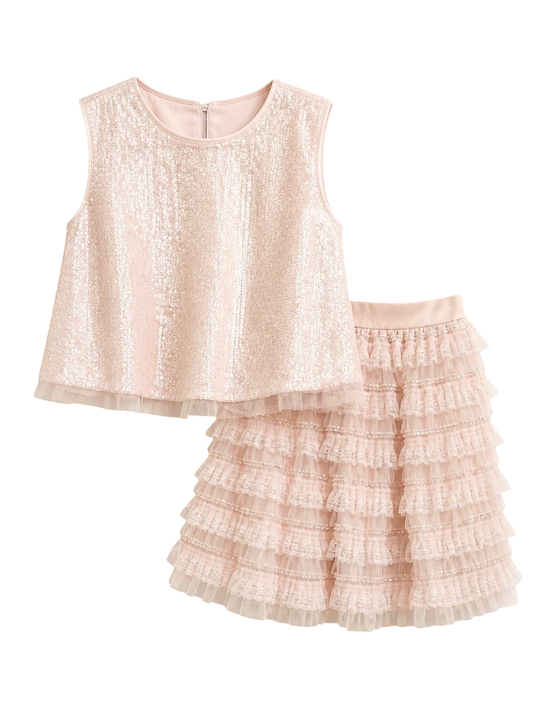 Pink Lumière Skirt & Top Set
