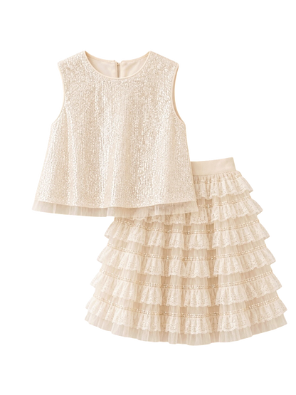Ivory Lumière Skirt & Top Set