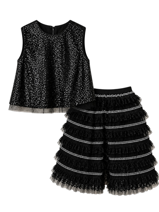 Black Lumière Skirt & Top Set