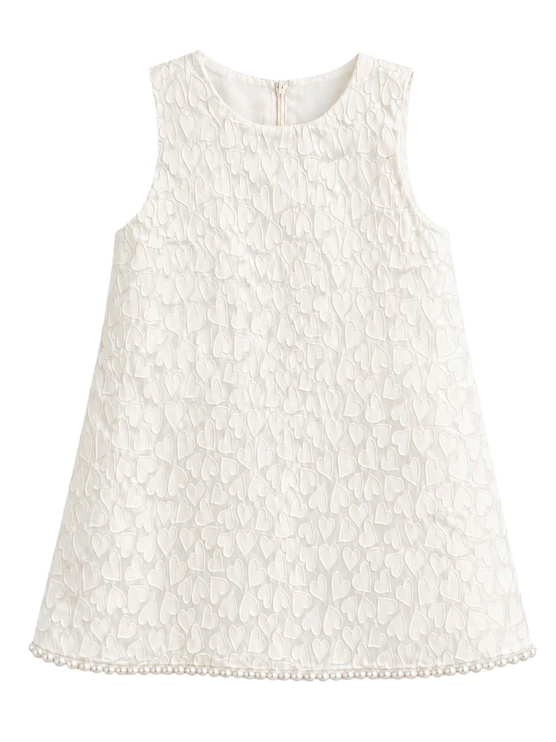 Ivory Heart Dress with Pearls