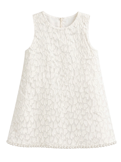 Ivory Heart Dress with Pearls