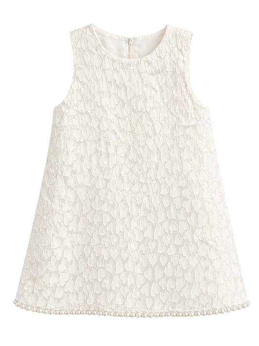 Ivory Heart Dress with Pearls