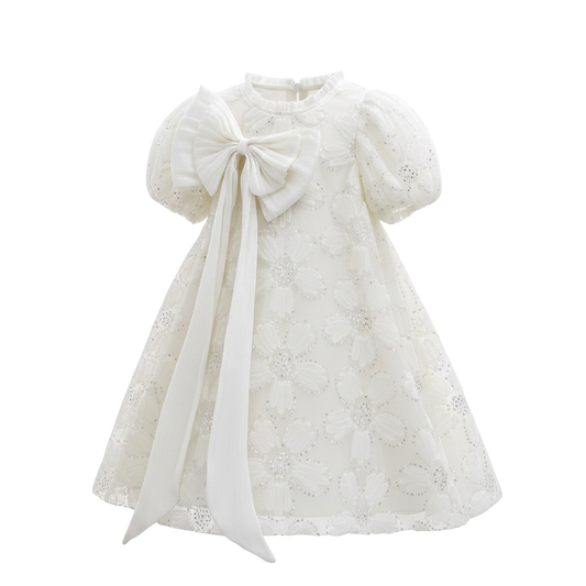 Cream Garden Bow Dress
