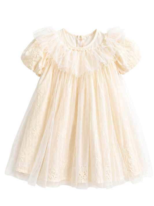 Toddler Soft Collar Tulle Dress