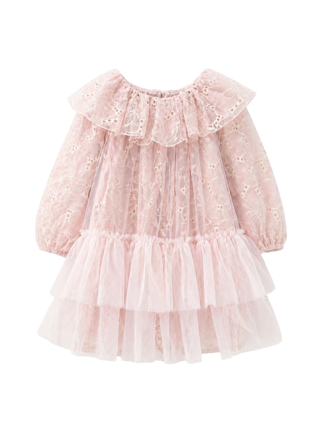 Pink Enchanted Lace Tiered Dress