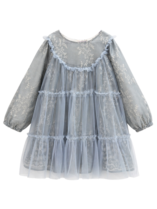 Dusty Blue / Pink Lace Dress