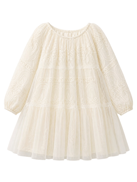 Pink/Ivory Vintage Lace Collar Dress