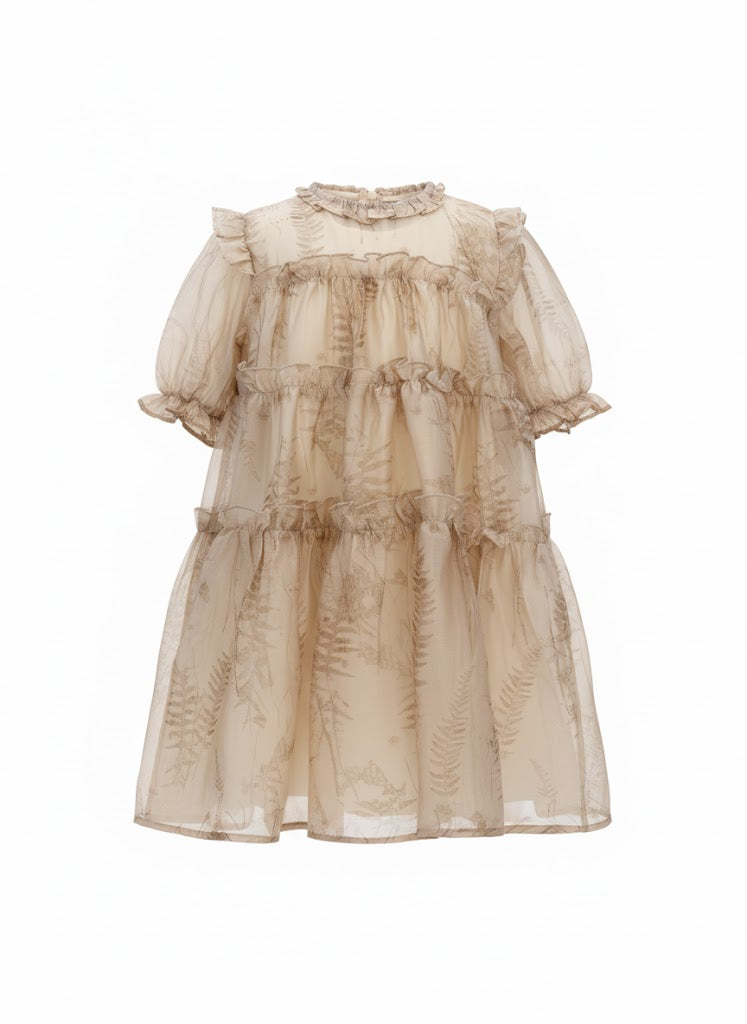 فستان شيفون بحواف مكشكشة